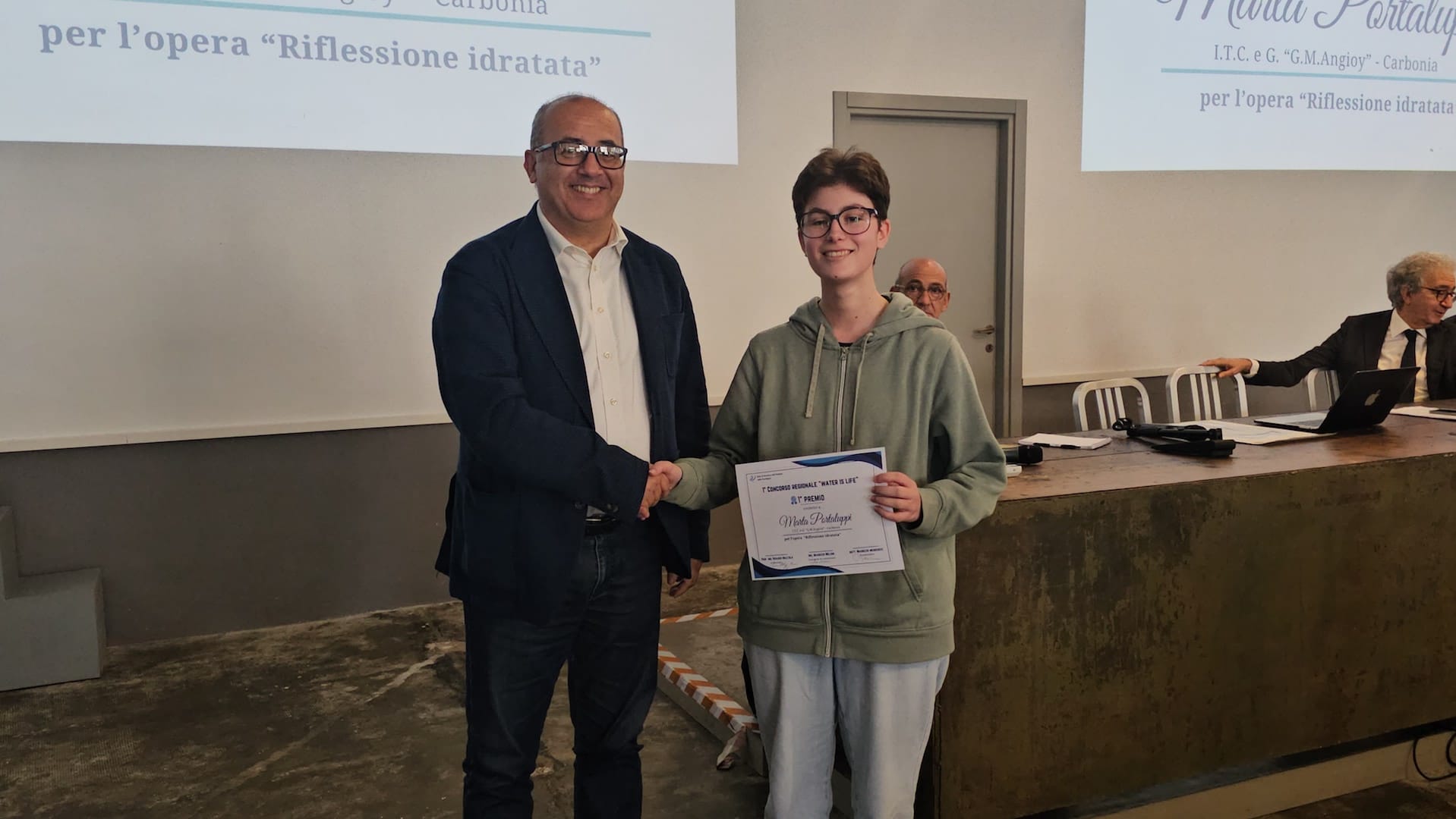 Il Presidente di Egas Albieri con Marta Portaluppi – prima classificata