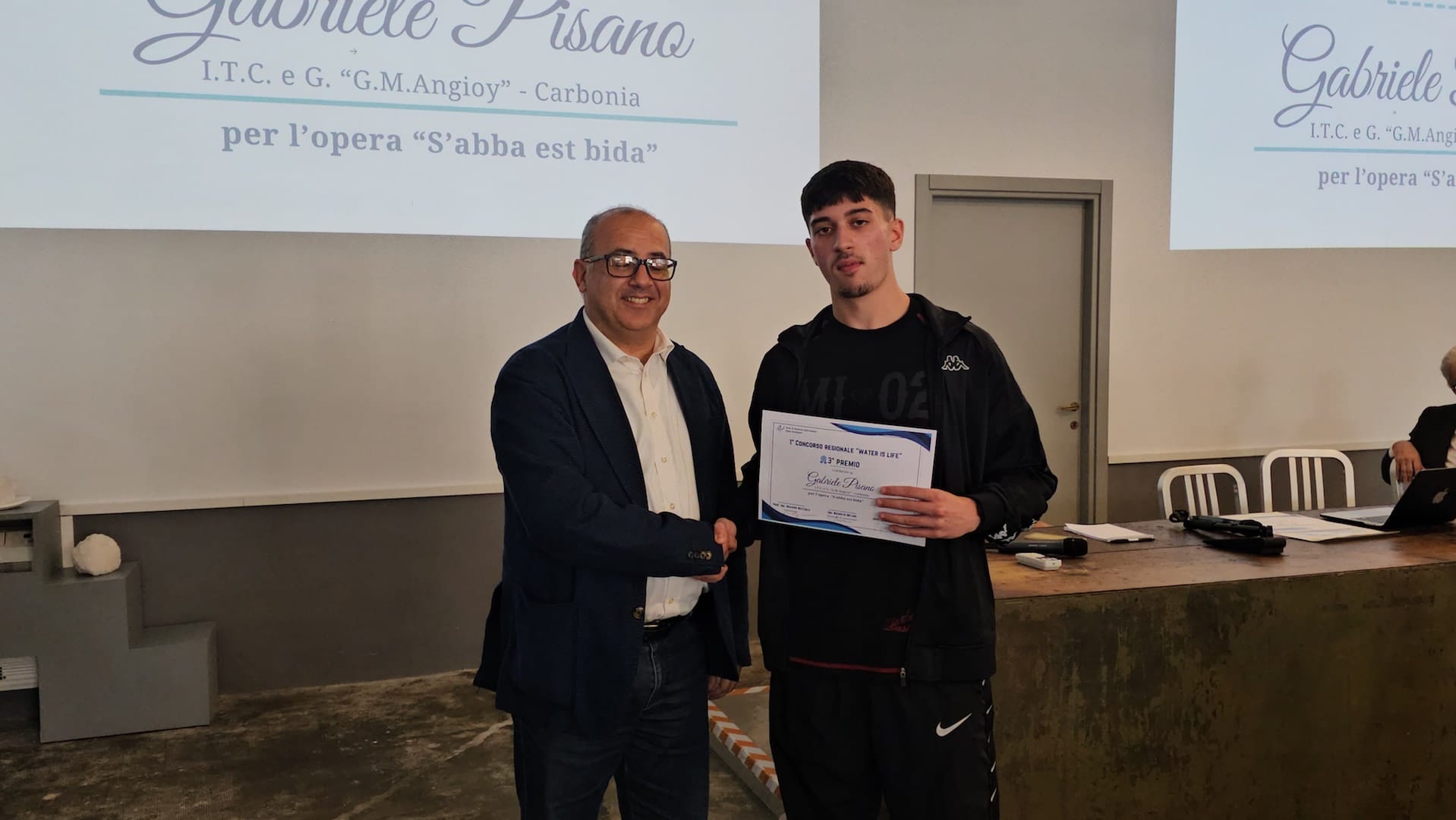 il Presidente Egas Fabio Albieri con Gabriele Pisano – terzo classificato