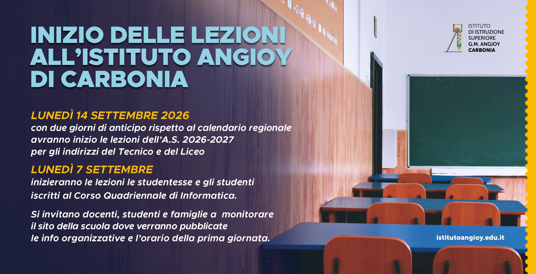 INIZIO DELLE LEZIONI
